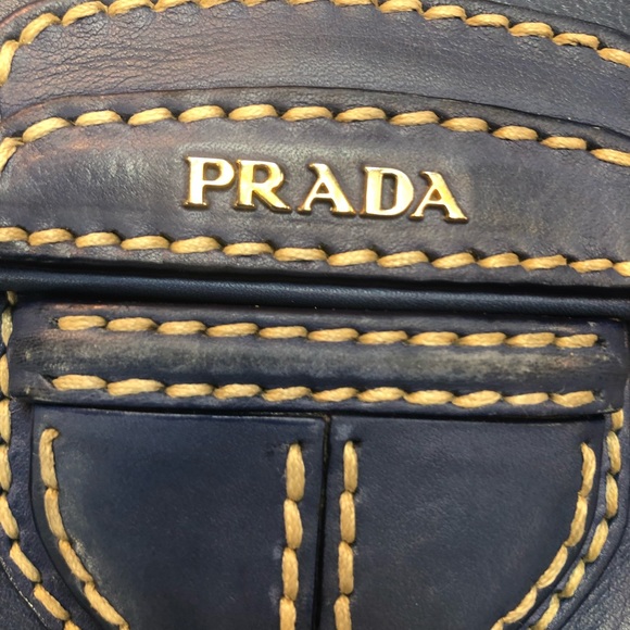 Royal Blue Prada Leather Clutch - Picture 5 of 6